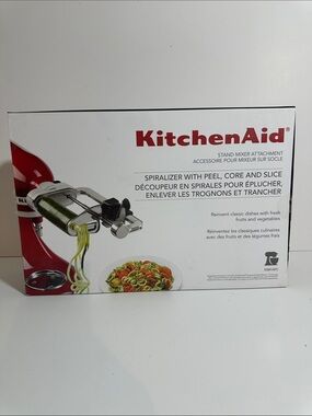 New In Box-KitchenAid Red and Silver Spiralizer Stand Mixer Attachment